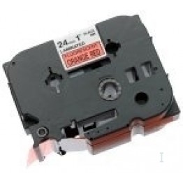 Nastro tipo TZe per PT-7600VP/2700VP, 24mm x 5m, nero su arancione fluo