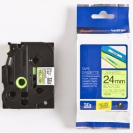 Nastro tipo TZ per PT-7600VP/2700VP, 24mm x 5m, nero su giallo fluo