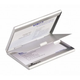 Porta biglietti da visita in alluminio,2 scomparti,  67x5x125mm silver