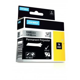 Dymo 1805441 nastro RHINO Nero/Metallico 6mm x 5.5m