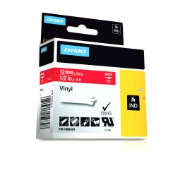 Dymo 1805416 nastro RHINO Bianco/Rosso 12mm x 5.5m