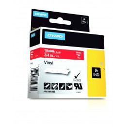 Dymo 1805422 nastro RHINO Bianco/Rosso 19mm x 5.5m
