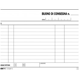 Blocco buono di consegna