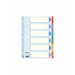 Intercalare in cartoncino colori assortiti, 6 tasti