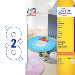 Etichette adesive in fogli A4 - Per CD/DVD