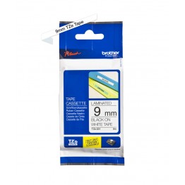Brother TZe-221 nastro Nero/Bianco 9mm x 8m