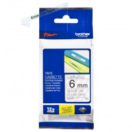Brother TZe-111 nastro Nero/Trasparente 6mm x 8m