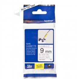 Brother TZe-FX221 nastro flessibile Nero/Bianco 9mm x 8m