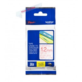 Brother TZe-132 nastro Rosso/Trasparente 12mm x 8m