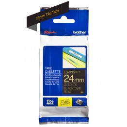 Brother TZe-354 nastro Oro/Nero 24mm x 8m