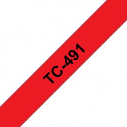 Brother TC-491 nastro Nero/Rosso 9mm x 7,7m