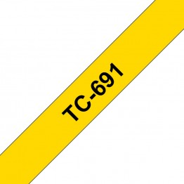Brother TC-691 nastro Nero/Giallo 9mm x 7,7m