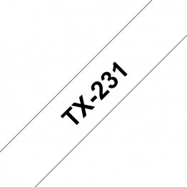 Brother TX-231 nastro Nero/Bianco 12mm x 15m