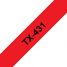 Brother TX-431 nastro Nero/Rosso 12mm x 15m