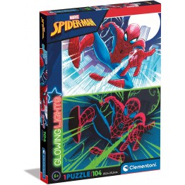Glowing lights - Spiderman - puzzle 104pz