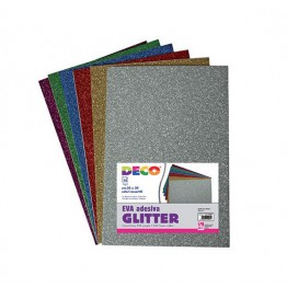 Gomma CREPP glitterata adesiva 10fg 20x30cm