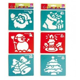 Set 6 stencil Natale figure assortite