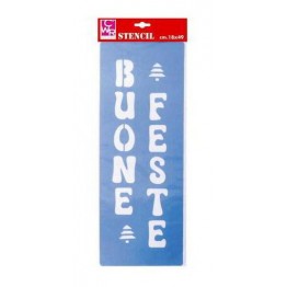 Maxi stencil BUONE FESTE 18x49cm