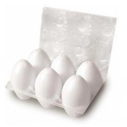 Uova KRISTALL 3D in plastica, colore bianco