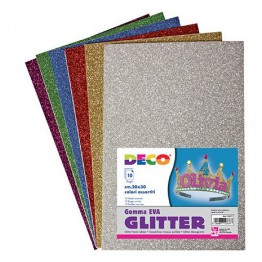 Gomma CREPP glitterata 10fg 20x30cm
