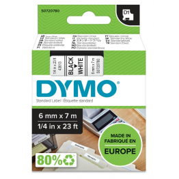 Dymo S0720780 nastro D1 Nero/Bianco 6mm x 7m