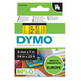Dymo S0720790 nastro D1 Nero/Giallo 6mm x 7m