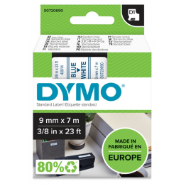Dymo S0720690 nastro D1 Blu/Bianco 9mm x 7m