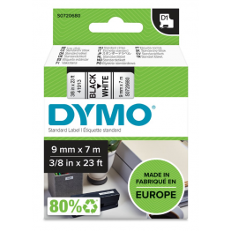 Dymo S0720680 nastro D1 Nero/Bianco 9mm x 7m