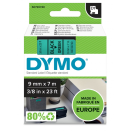 Dymo S0720740 nastro D1 Nero/Verde 9mm x 7m
