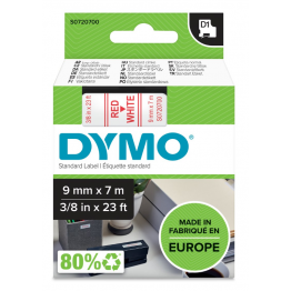 Dymo S0720700 nastro D1 Rosso/Bianco 9mm x 7m