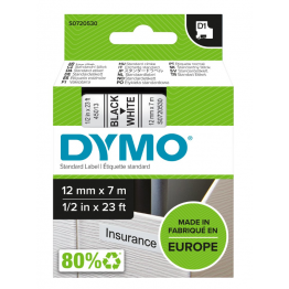 Dymo S0720530 nastro D1 Nero/Bianco 12mm x 7m