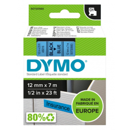 Dymo S0720560 nastro D1 Nero/Blu 12mm x 7m