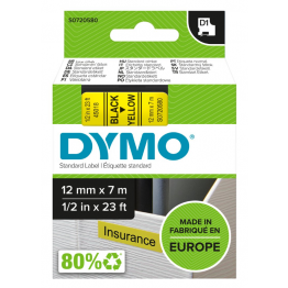Dymo S0720580 nastro D1 Nero/Giallo 12mm x 7m
