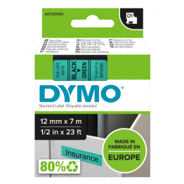 Dymo S0720590 nastro D1 Nero/Verde 12mm x 7m