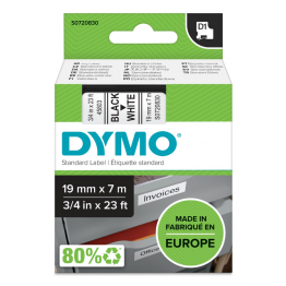Dymo S0720830 nastro D1 Nero/Bianco 19mm x 7m