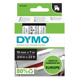 Dymo S0720820 nastro D1 Nero/Trasparente 19mm x 7m