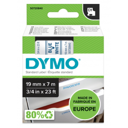 Dymo S0720840 nastro D1 Blu/Bianco 19mm x 7m