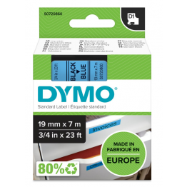 Dymo S0720860 nastro D1 Nero/Blu 19mm x 7m