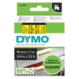 Dymo S0720880 nastro D1 Nero/Giallo 19mm x 7m