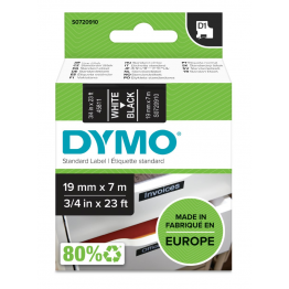 Dymo S0720910 nastro D1 Bianco/Nero 19mm x 7m