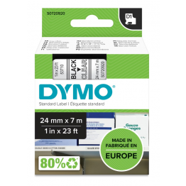 Dymo S0720920 nastro D1 Nero/Trasparente 24mm x 7m
