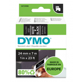 Dymo S0721010 nastro D1 Bianco/Nero 24mm x 7m