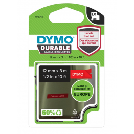 Dymo 1978366 nastro D1 Bianco/Rosso 12mm x 3m