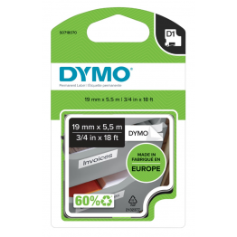 Dymo S0718070 nastro D1 Nero/Bianco 19mm x 5,5m