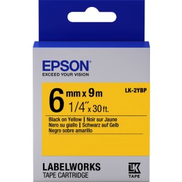 Epson LK2YBP nastro Nero/Giallo 6mm x 9m
