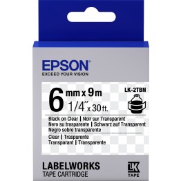 Epson LK2TBP nastro Nero/Trasparente 6mm x 9m