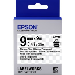 Epson LK3TBN nastro Nero/Trasparente 9mm x 9m
