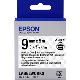 Epson LK3TBW nastro Nero/Trasparente 9mm x 9m