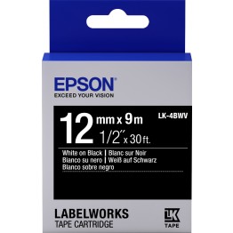 Epson LK4BWV nastro Nero/Bianco 12mm x 9m