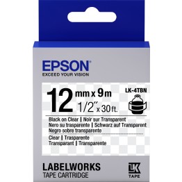 Epson LK4TBN nastro Nero/Trasparente 12mm x 9m